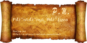 Pöstényi Mályva névjegykártya
